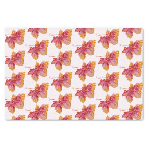 Hawaiian Hibiscus Floral Pattern 10lb Tissue Paper