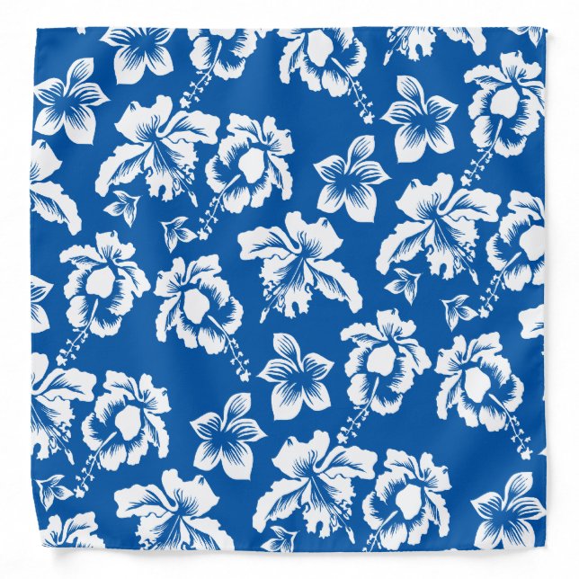 Hawaiian Hibiscus Floral Pattern Bandana (Front)