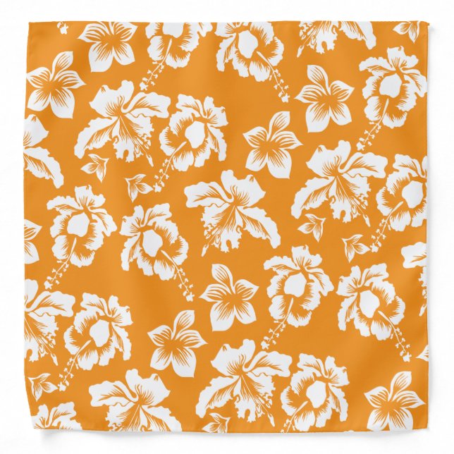 Hawaiian Hibiscus Floral Pattern Bandana (Front)