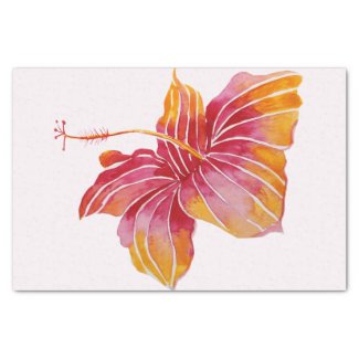 Hawaiian Hibiscus Flower 10lb Tissue Paper, White Tissue Paper
