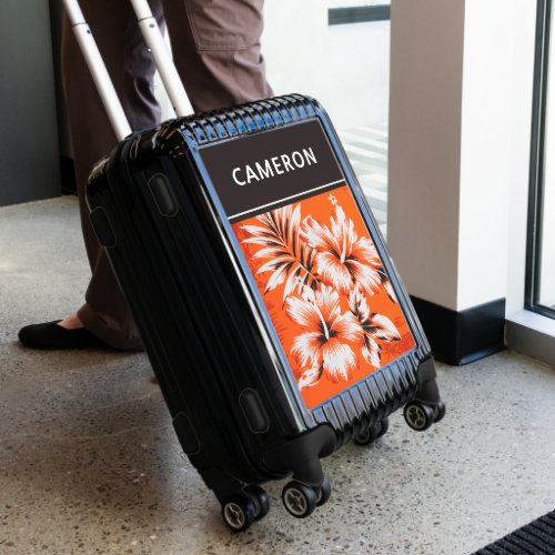 Hawaiian Hibiscus Flower  Add Your Name Luggage