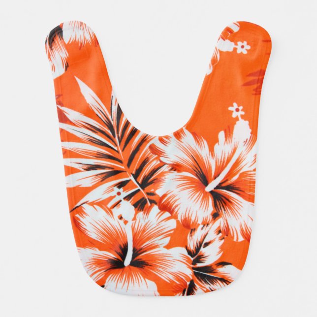 Hawaiian Hibiscus Flower Background Baby Bib (Front)