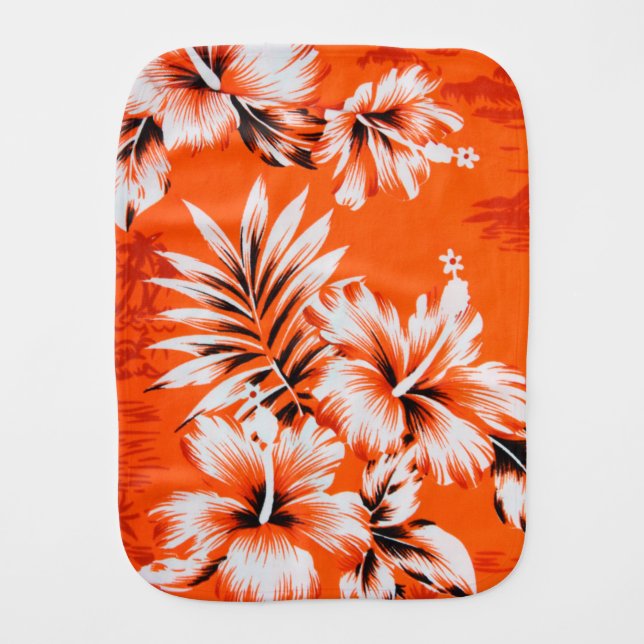 Hawaiian Hibiscus Flower Background Baby Burp Cloth (Front)