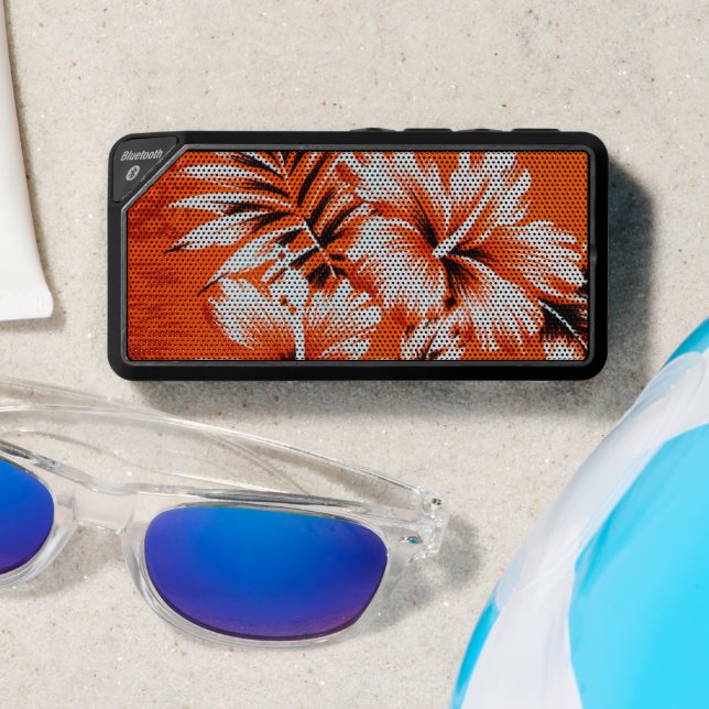Hawaiian Hibiscus Flower Background Bluetooth Speaker (Insitu(Beach))