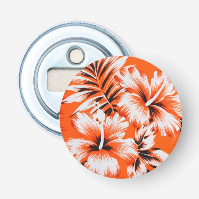 Hawaiian Hibiscus Flower Background Bottle Opener (Front)