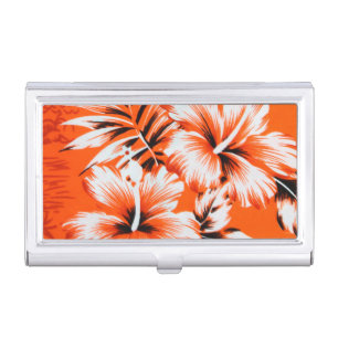 Hawaiian Hibiscus Flower Background Business Card Case