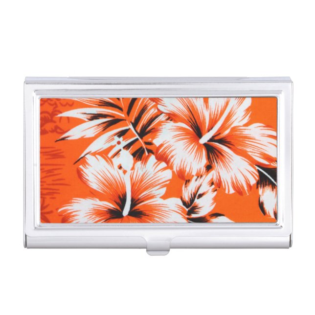 Hawaiian Hibiscus Flower Background Business Card Case (Front)