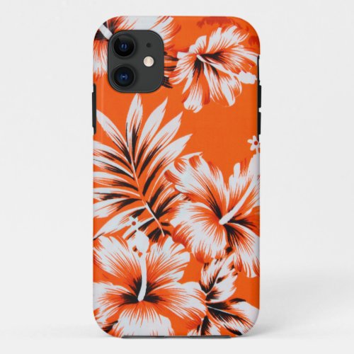 Hawaiian Hibiscus Flower Background iPhone 11 Case