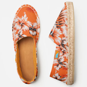 Hawaiian Hibiscus Flower Background Espadrilles