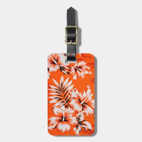 Hawaiian Hibiscus Flower Background Luggage Tag