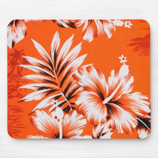 Hawaiian Hibiscus Flower Background Mouse Pad (Front)