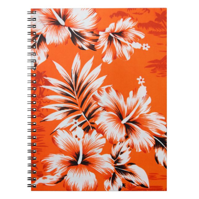 Hawaiian Hibiscus Flower Background Notebook (Front)