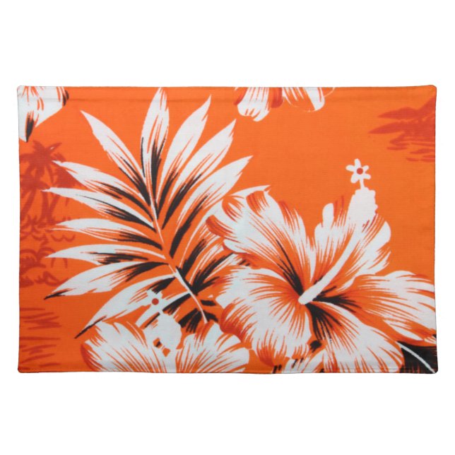 Hawaiian Hibiscus Flower Background Placemat (Front)
