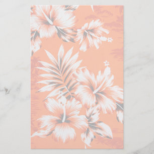 Hawaiian Hibiscus Flower Background Stationery