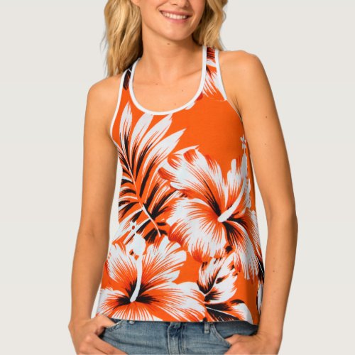 Hawaiian Hibiscus Flower Background Tank Top