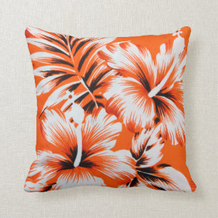 Hawaiian Hibiscus Flower Background Throw Pillow