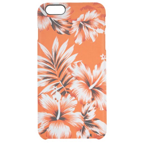Hawaiian Hibiscus Flower Background Clear iPhone 6 Plus Case