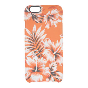 Hawaiian Hibiscus Flower Background Clear iPhone 6/6S Case