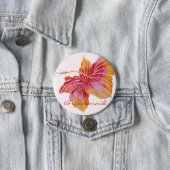 Hawaiian Hibiscus Flower Bridesmaid Button (In Situ)