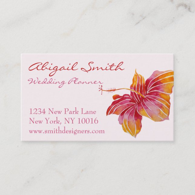 Hawaiian Hibiscus Flower Business Card (Front)