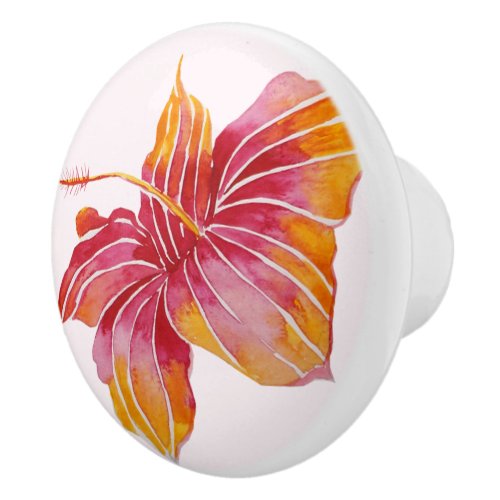 Hawaiian Hibiscus Flower Custom Ceramic Knob