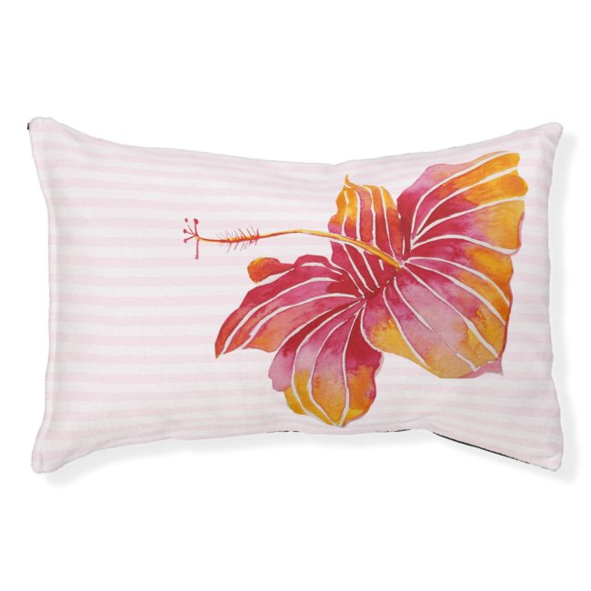 Hawaiian Hibiscus Flower Indoor Dog Bed - Small