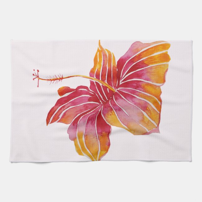 Hawaiian Hibiscus Flower Kitchen Towel 16" x 24"