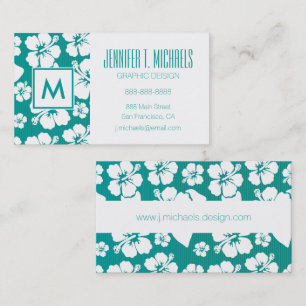 Hawaiian Hibiscus Flower Pattern Business Card