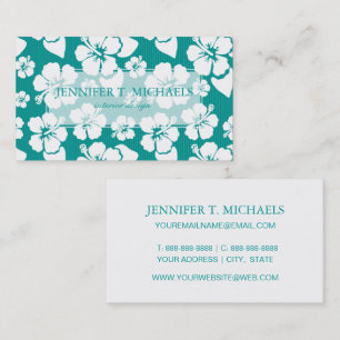 Hawaiian Hibiscus Flower Pattern Business Card