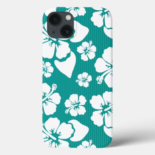 Hawaiian Hibiscus Flower Pattern iPhone 13 Case