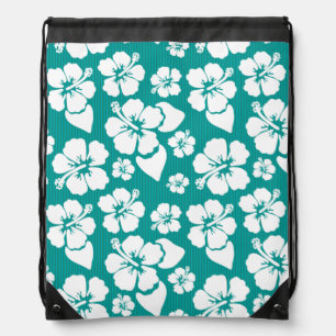Hawaiian Hibiscus Flower Pattern Drawstring Bag