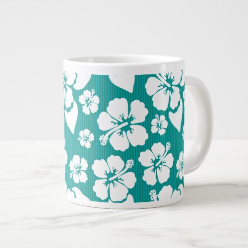 Hawaiian Hibiscus Flower Pattern Giant Coffee Mug