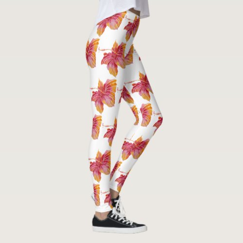 Hawaiian Hibiscus Flower Pattern Leggings