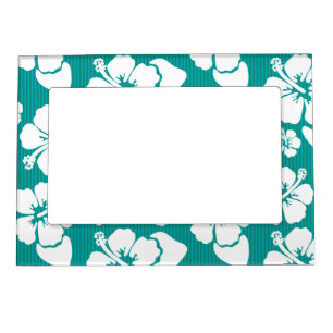 Hawaiian Hibiscus Flower Pattern Magnetic Frame