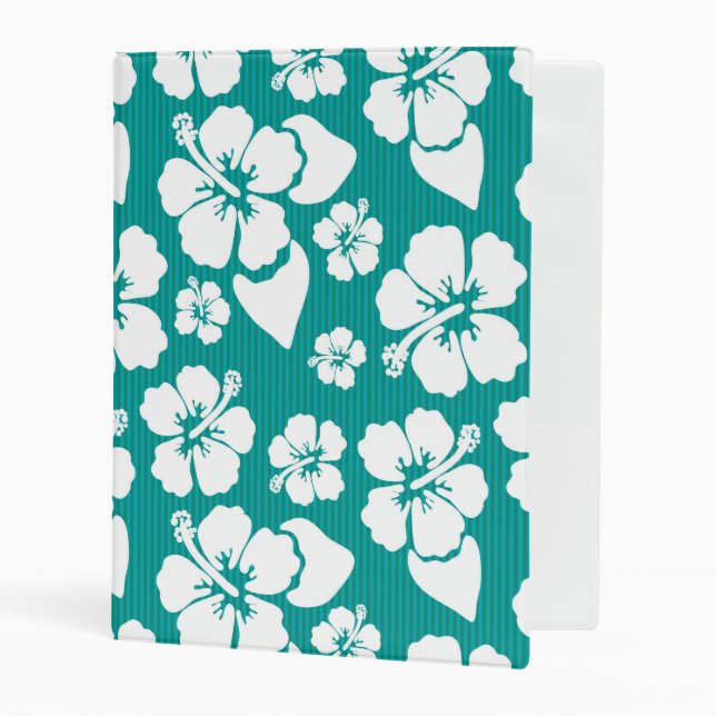 Hawaiian Hibiscus Flower Pattern Mini Binder (Front/Inside)