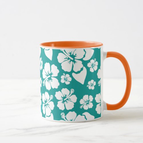 Hawaiian Hibiscus Flower Pattern Mug