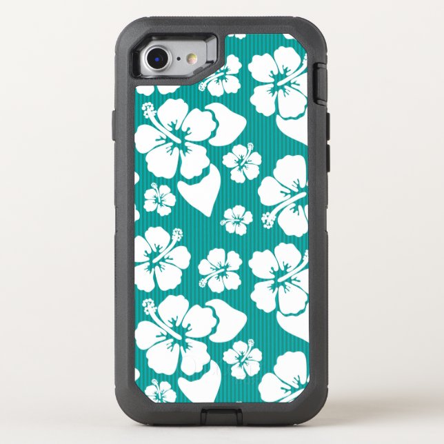 Hawaiian Hibiscus Flower Pattern Otterbox iPhone Case (Back)