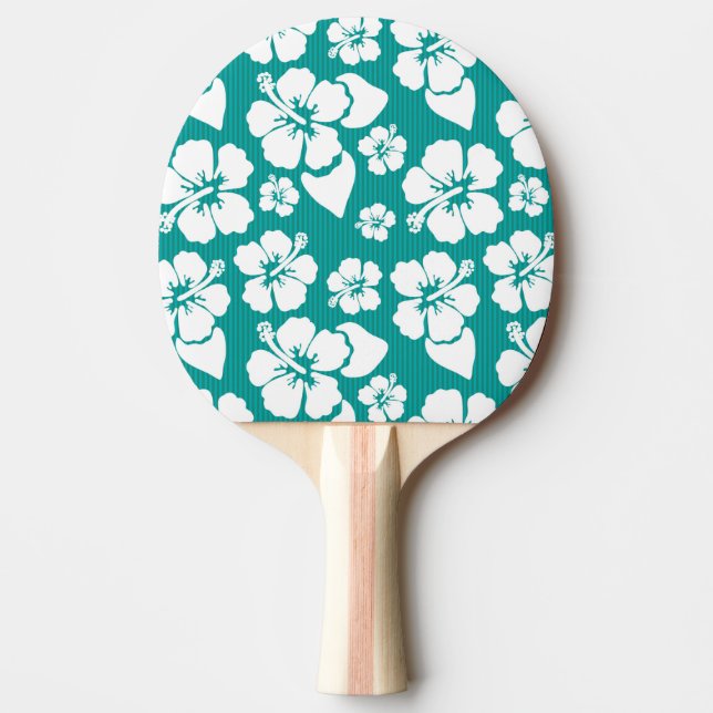 Hawaiian Hibiscus Flower Pattern Ping-Pong Paddle (Front)