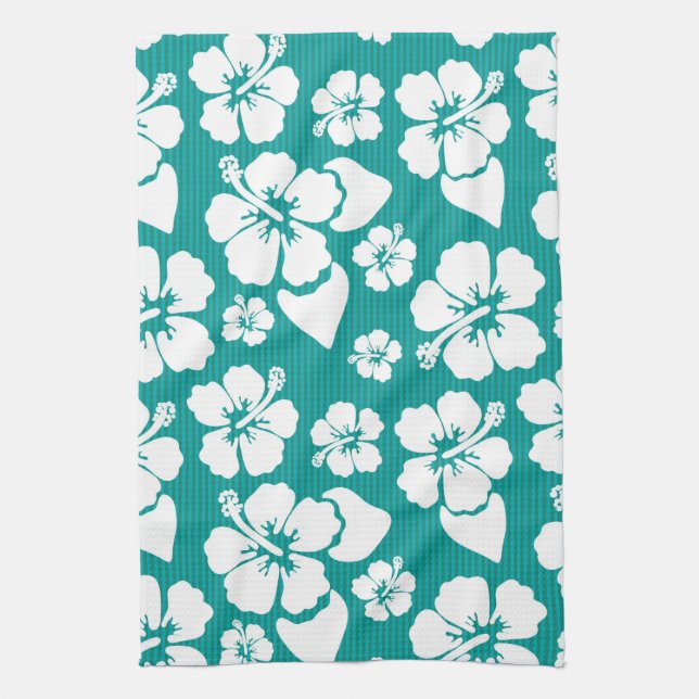 Hawaiian Hibiscus Flower Pattern Towel (Vertical)