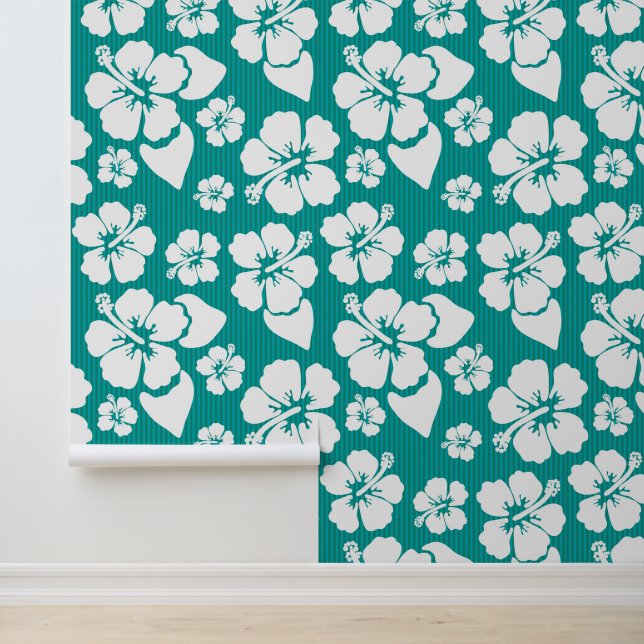 Hawaiian Hibiscus Flower Pattern Wallpaper (Application)