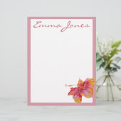 Hawaiian Hibiscus Flower Personalized Letterhead (Standing Front)