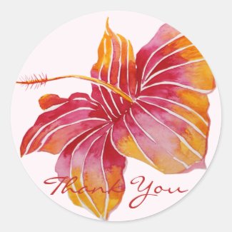 Hawaiian Hibiscus Flower | Thank You Sticker