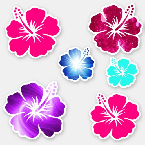 Hawaiian Hibiscus Flower Tropical Shaped Art Sticker