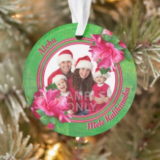 Hawaiian Hibiscus Flowers Christmas Ornament
