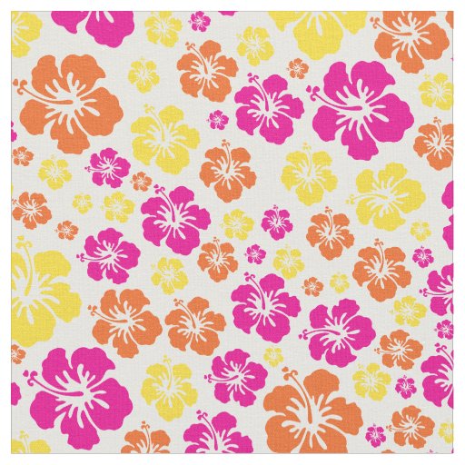 Hawaiian Hibiscus Flowers Colorful Cute Kids Fabric