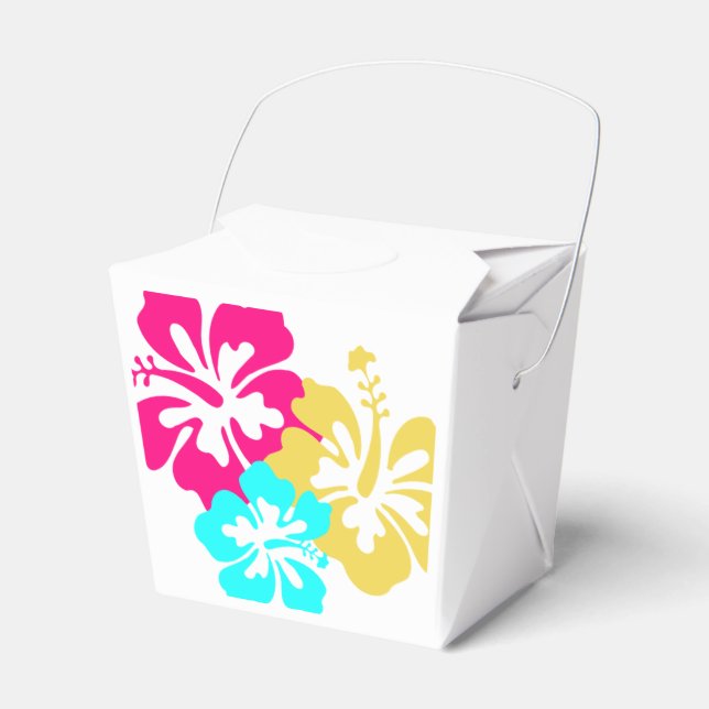 Hawaiian Hibiscus Flowers Favor Boxes (Front Side)