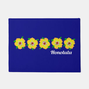 Hawaiian Hibiscus Flowers Honolulu Hawaii Doormat