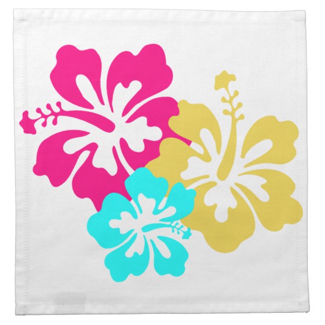 Hawaiian Hibiscus Flowers Napkin (Front)