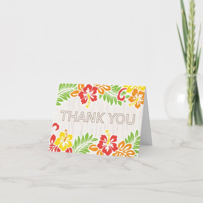 Hawaiian Hibiscus Flowers Thank You Card | Zazzle.com
