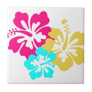 Hawaiian Hibiscus Flowers Tile